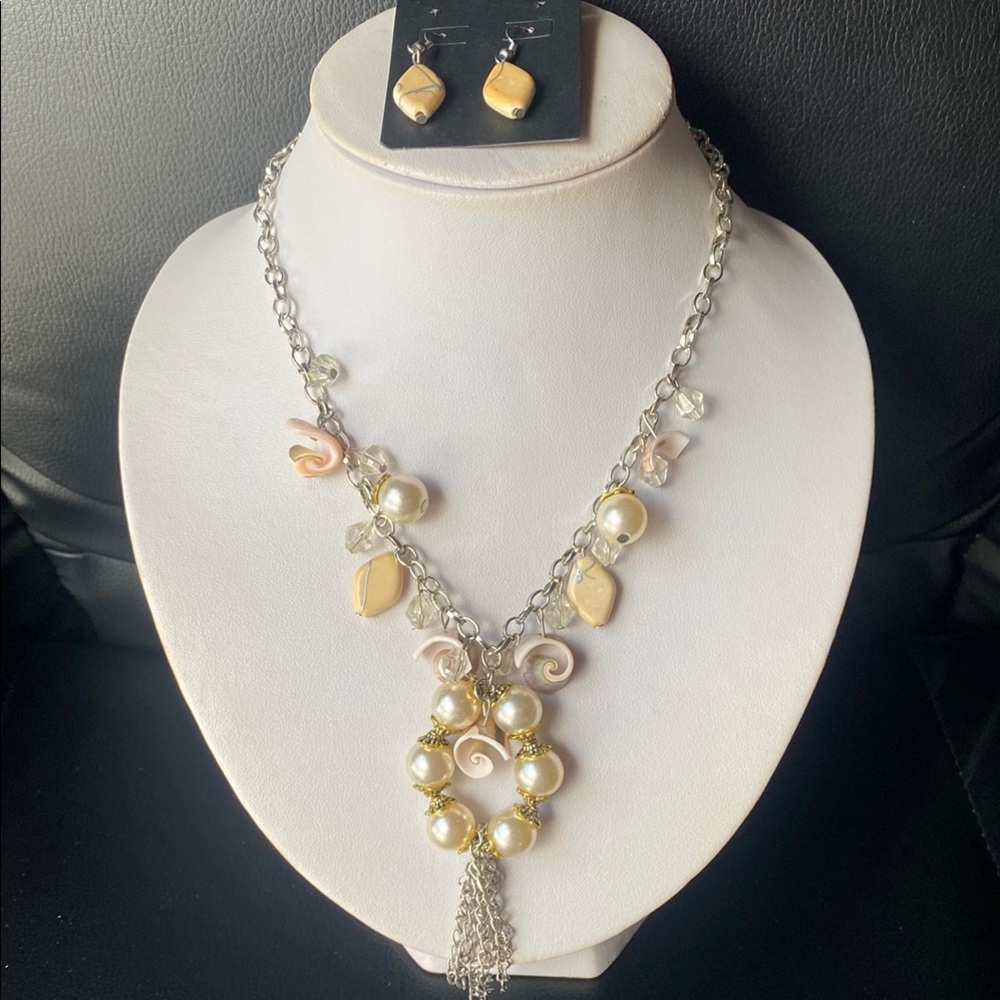 Elegant Pearl and Charm Necklace Set